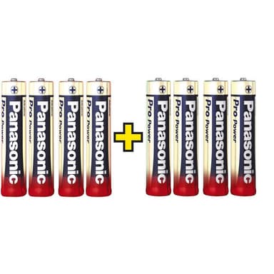 Batteri AAA (R03) Alkaliskt Panasonic Pro Power 4+4