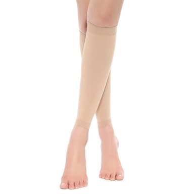 Vadstrumpor med kompression storlek L - Beige