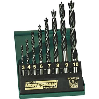 Trä-spiralborr-set 8 delar Brüder Mannesmann M54308 1