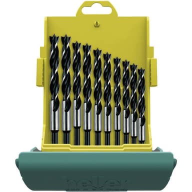 Trä-spiralborr-set 10 delar 3 mm, 4 mm, 5 mm, 6 mm, 7