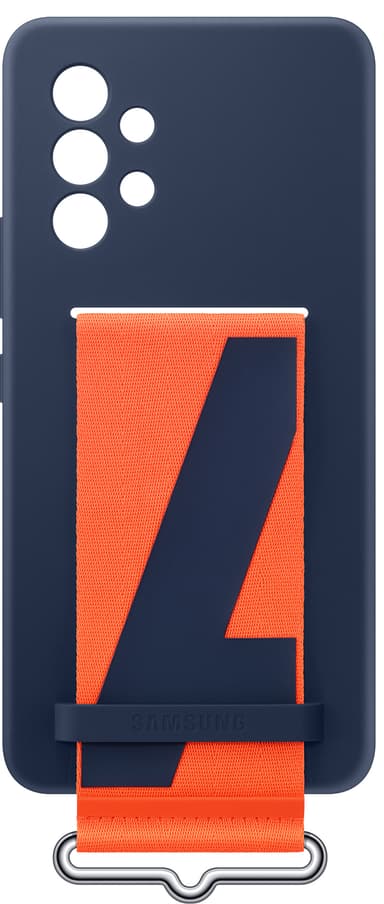 Samsung Galaxy A53 silikonfodral med rem (marinblått)