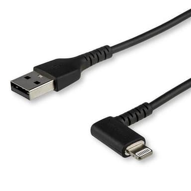 StarTech.com 2m tålig USB-A till Blixtkabel - svart 90° högervinkad, r