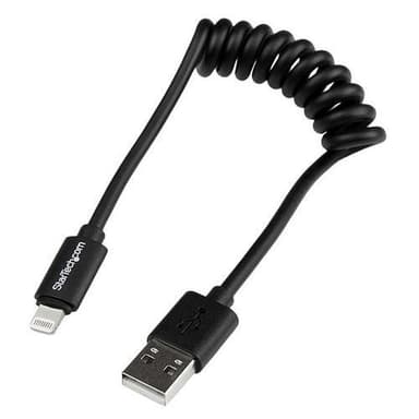 StarTech.com 0,3 m svart 8-stifts Apple Lightning-kontakt till USB-spi