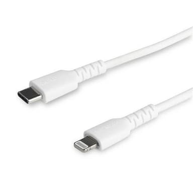 StarTech.com 2m tålig, vitt USB-C till Blixtkabel - Hård, tålig aramif