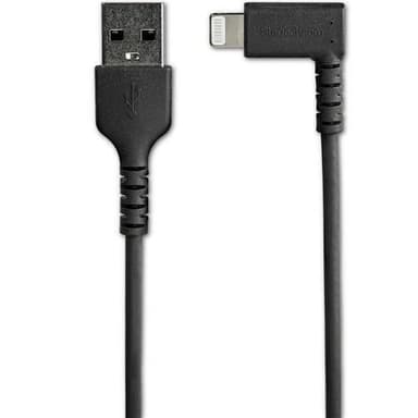 StarTech.com 2m tålig USB-A till Blixtkabel - svart 90° högervinkad, r