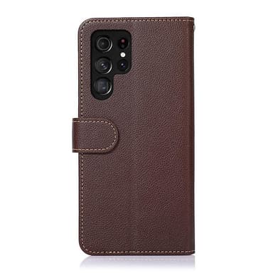 KHAZNEH Samsung Galaxy S22 Ultra Plånboksfodral - Brun/Blå