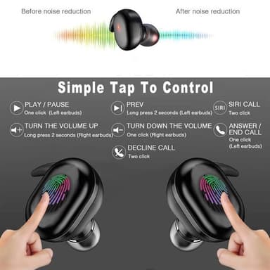 Trådlösa Bluetooth-hörlurar In-Ear med laddningsfodral
