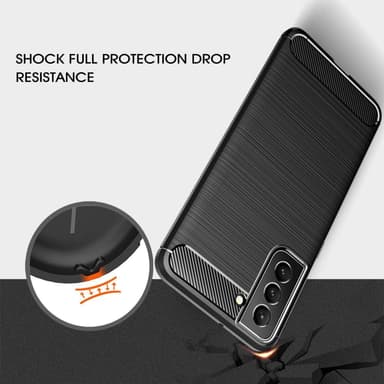 Samsung Galaxy S22+ Karbon fiber Texture Skal - Svart