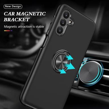 Samsung Galaxy A13  / A04s 4G skal med Finger Ring och inbyggd plåt - Svart