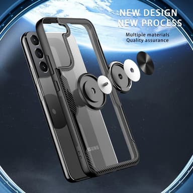 Samsung Galaxy S22+ Hybrid skal med Finger Ring - Röd