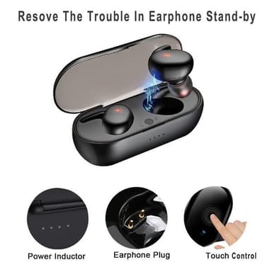 Trådlösa Bluetooth-hörlurar In-Ear med laddningsfodral