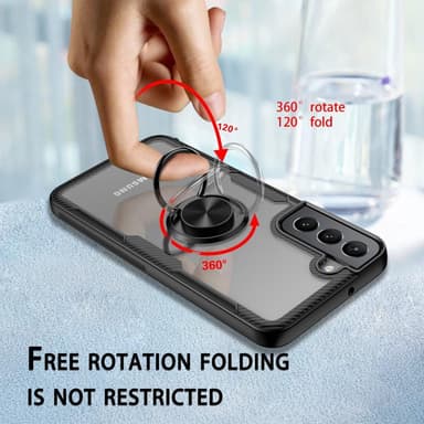 Samsung Galaxy S22+ Hybrid skal med Finger Ring - Röd