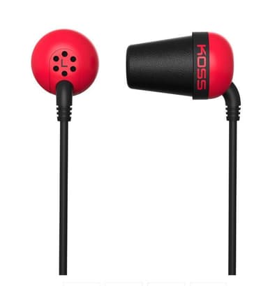 Koss Plug In-ear, 3,5 mm, Röd, Brusreducerande,