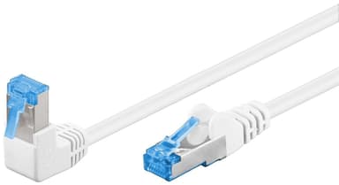 Patchkabel CAT 6A, 1x 90° vinklad, S/FTP (PiMF), vit, 10 m