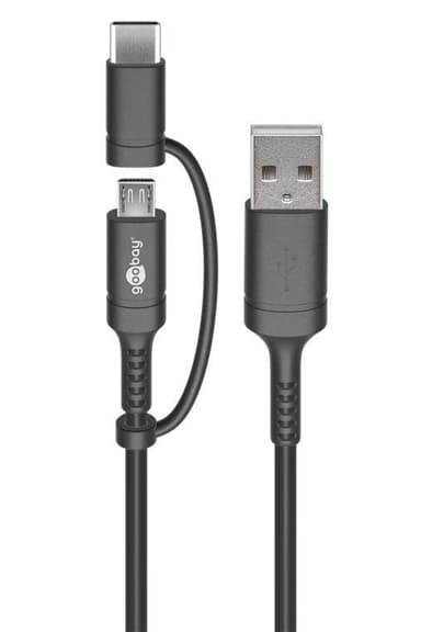 Goobay Laddnings- och synkroniseringskombinationskabel (med USB A till