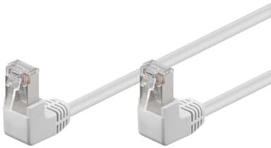 Goobay Patchkabel CAT 5e, 2x 90° vinklad, F/UTP, vit, 0,25 m