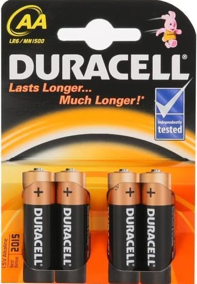 Duracell AA/LR6, Alkaline Basic MN1500, 4 st