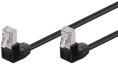 Goobay Patchkabel CAT 5e, 2x 90° vinklad, F/UTP, svart, 1 m