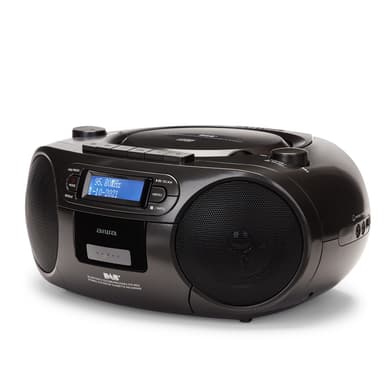 AIWA Boomblaster DAB+, kassett, Bluetooth och CD Svart