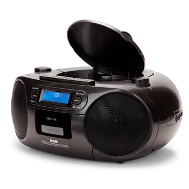 AIWA Boomblaster DAB+, kassett, Bluetooth och CD Svart