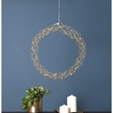 Hängande dekoration/ljusslinga curly - led - ø45cm - mässing - star trading