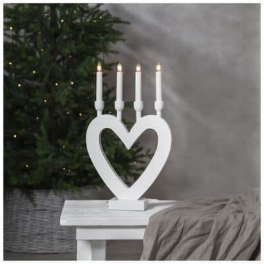 Ljusstake/elljusstake dala - 27x45cm - vit - led - star trading
