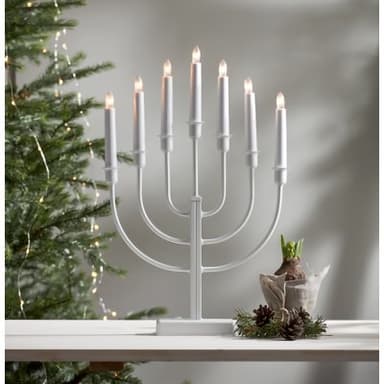 Ljusstake/elljusstake kristina - 31x47cm - vit - star trading