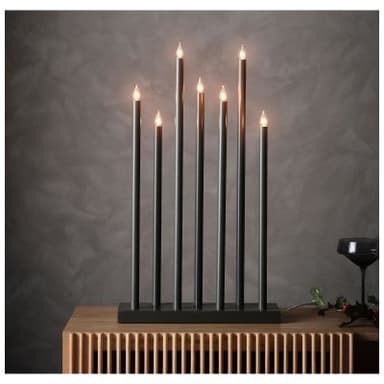 Ljusstake/elljusstake holy - 38x66cm - svart - star trading