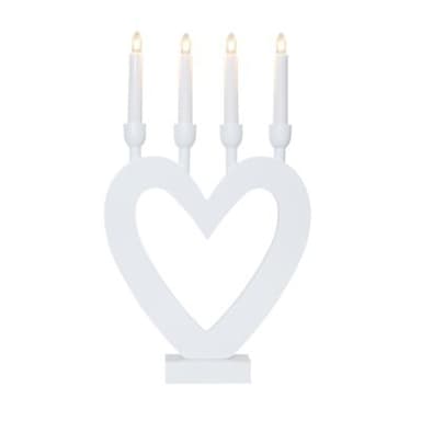 Ljusstake/elljusstake dala - 27x45cm - vit - led - star trading