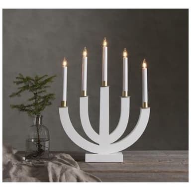 Ljusstake/elljusstake eli - 37x47cm - vit/guld - star trading