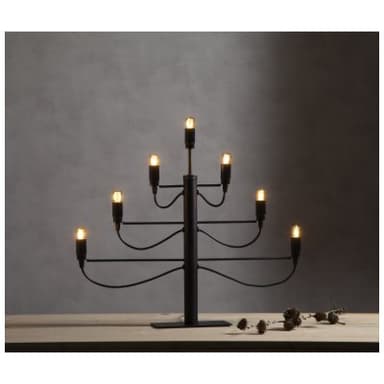 Ljusstake/elljusstake - 60x52cm - milano - svart - star trading
