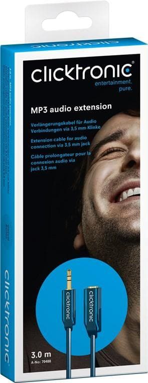 3,5 mm AUX-förlängningskabel, stereo