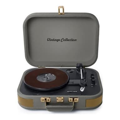 MT-201 BTG Turntable Stereo system BT USB vintage Tope Grey