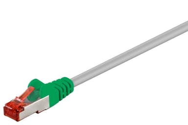 Goobay CAT 6 korsad patchkabel, S/FTP (PiMF), grå, grön, 2 m