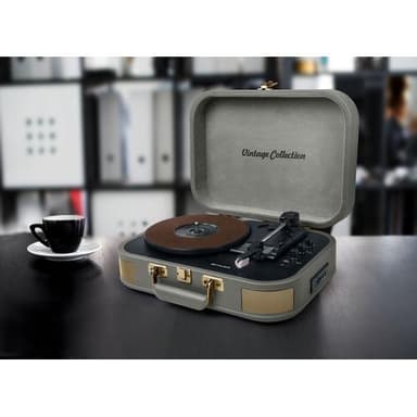 MT-201 BTG Turntable Stereo system BT USB vintage Tope Grey