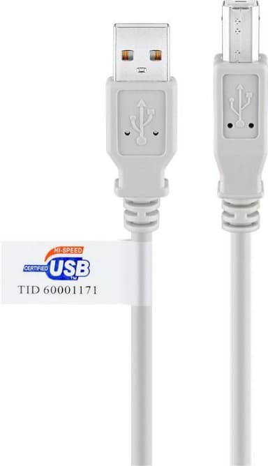 Goobay USB 2.0 höghastighetskabel med USB-certifikat, grå