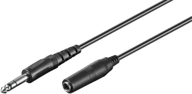 Förlängningskabel för hörlurar och ljud AUX, 3-stift 6,35 mm