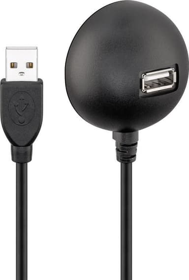 Goobay USB 2.0 höghastighetsförlängningskabel med fot, svart