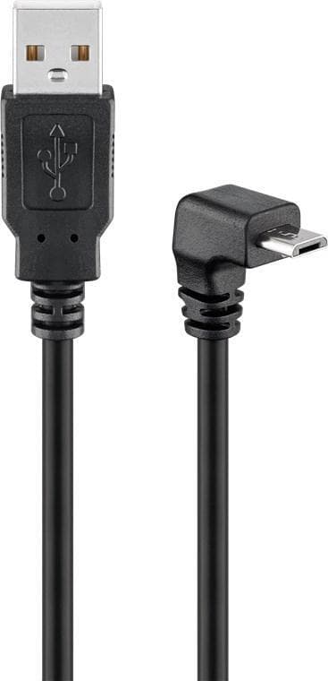Goobay USB 2.0 höghastighetskabel, 90°, svart