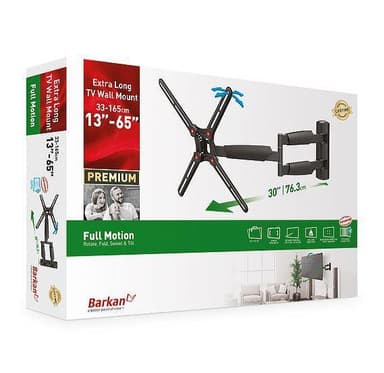 Barkan Väggfäste, Full Motion, 13-65", Maxvikt (kapacitet) 36 kg, Svar
