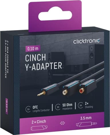 3,5 mm AUX till RCA-adapterkabel, stereo