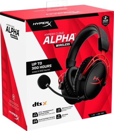 HyperX Cloud Alpha trådlöst gaming headset (röd/svart)