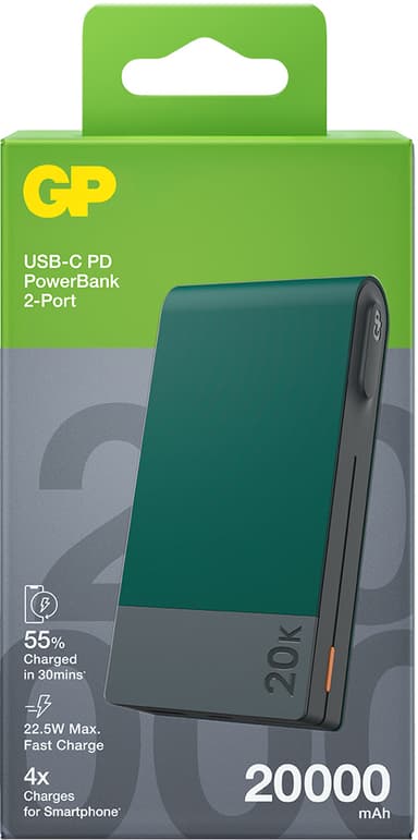 GP M2 powerbank 20000mAh (grön)