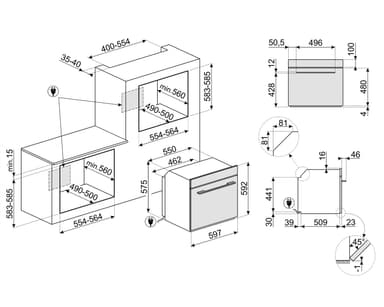 Smeg inbyggnadsugn SO6101S2S