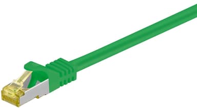 RJ45 patchkabel S/FTP (PiMF), 500 MHz, med CAT 7 råkabel, grön, 0,5 m