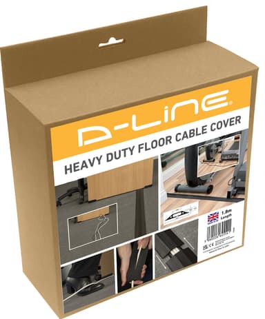 D-Line golvkabellist (1.8 m/svart)