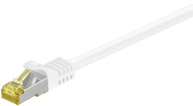 RJ45 patchkabel S/FTP (PiMF), 500 MHz, med CAT 7 råkabel, vit, 25 m