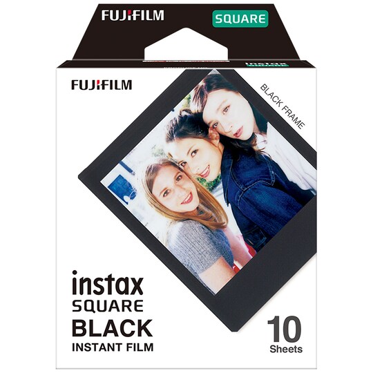 Fujifilm Instax Square fotopapper - svart ram (10 st)