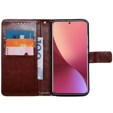 Mobilplånbok 3-kort Xiaomi 12 Pro - Brun