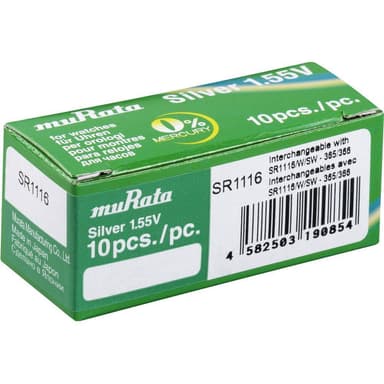Murata SR1116-PBWW Knappcell 366 Silveroxid 30 mAh 1.55